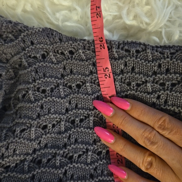 Pure Jill Elements Bohemian Stonewashed Textured Sweater. light grey smoke. Size - Picture 6 of 9